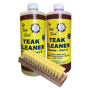 Tip Top Teak Cleaner Kit Part A & Part B w/Brush - Fishing Monsters