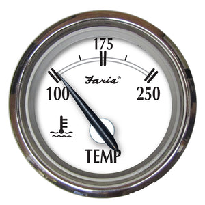 Faria Newport SS 2" Water Temperature Gauge - 100° to 250° F - Fishing Monsters