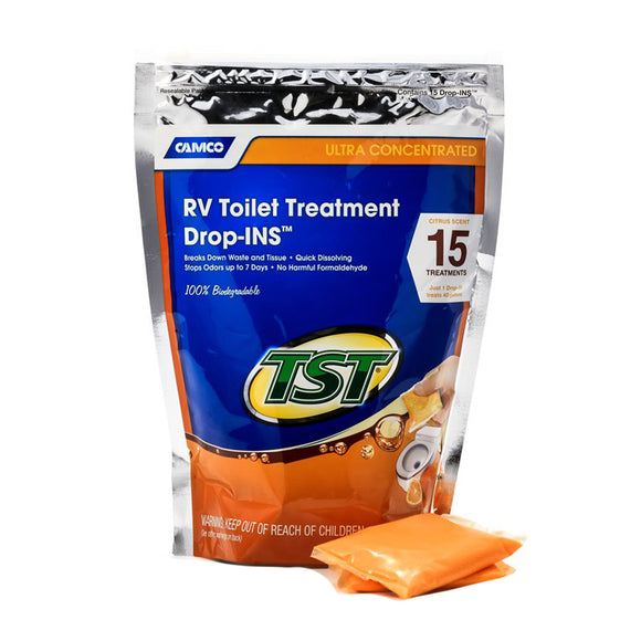 Camco TST Orange RV Toilet Treatment Drop-Ins *15-Pack - Fishing Monsters