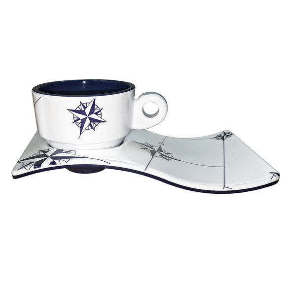 Marine Business Melamine Espresso Cup & Plate Coffee Set - NORTHWIND - Set of 6 - Fishing Monsters