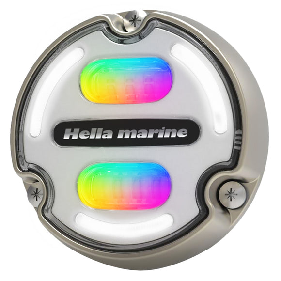 Hella Marine Apelo A2 RGB Underwater Light - 3000 Lumens - Bronze Housing - White Lens w/Edge Light - Fishing Monsters