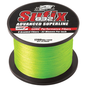 Sufix 832® Advanced Superline® Braid - 15lb - Neon Lime - 1200 yds - Fishing Monsters