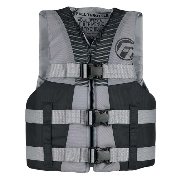 Full Throttle Teen Nylon Life Jacket - Grey/Black - Fishing Monsters