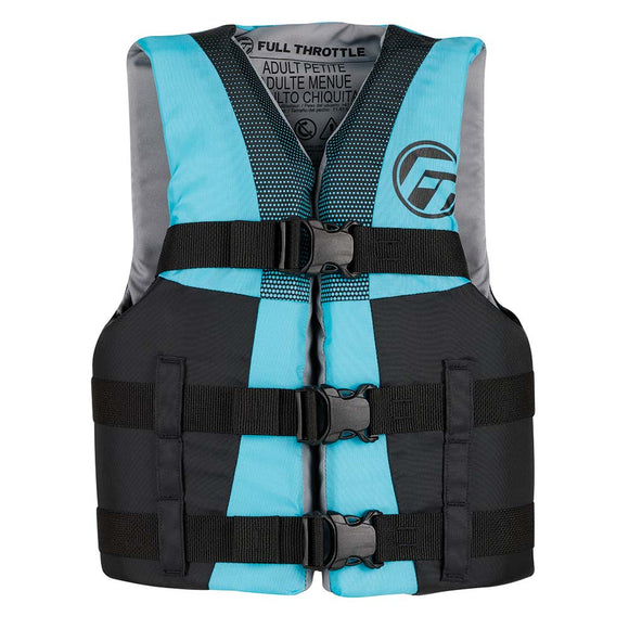 Full Throttle Teen Nylon Life Jacket - Aqua/Black - Fishing Monsters