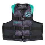 Full Throttle Adult Nylon Life Jacket - S/M - Aqua/Black - Fishing Monsters