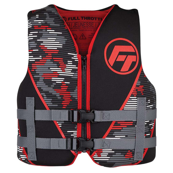 Full Throttle Youth Rapid-Dry Life Jacket - Red/Black - Fishing Monsters