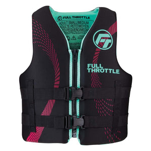 Full Throttle Adult Rapid-Dry Life Jacket - S/M - Aqua/Black - Fishing Monsters