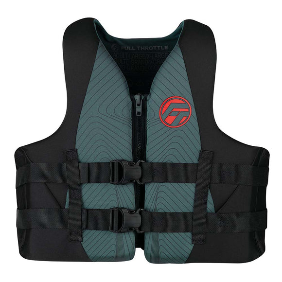 Full Throttle Adult Rapid-Dry Life Jacket - 2XL/4XL - Grey/Black - Fishing Monsters