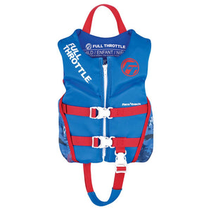 Full Throttle Child Rapid-Dry Flex-Back Life Jacket - Blue - Fishing Monsters