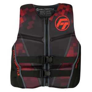 Full Throttle Men's Rapid-Dry Flex-Back Life Jacket - XL - Black/Red - Fishing Monsters