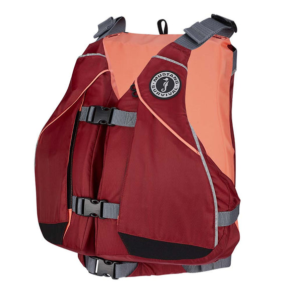 Mustang Women's Moxie Foam Vest - Merlot/Coral - Medium/Large - Fishing Monsters