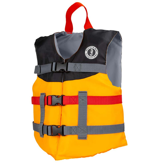 Mustang Youth Livery Foam Vest - Mango/Black - Fishing Monsters