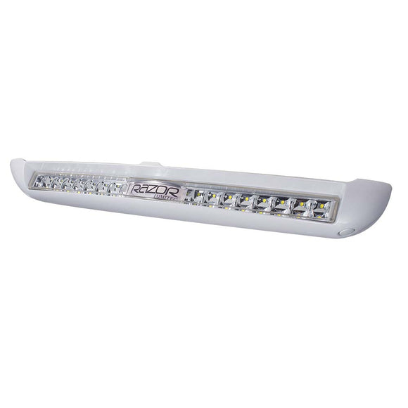 Lumitec Razor Light Bar - Flood - White Housing w/Inverted Logo Flush Mount - Fishing Monsters