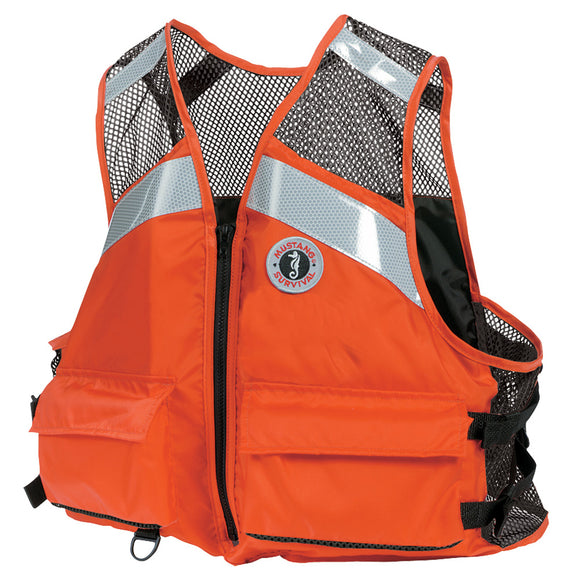 Mustang Industrial Mesh Vest - Orange - Small/Medium - Fishing Monsters