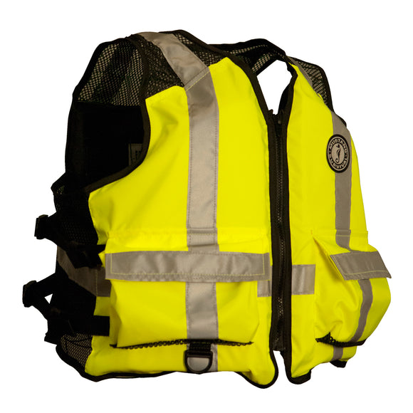 Mustang High Visibility Industrial Mesh Vest - Fluorescent Yellow/Green/Black - XL/Large - Fishing Monsters