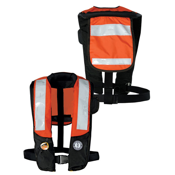 Mustang HIT Inflatable PDF w/SOLAS Reflective Tape - Orange/Black - Automatic/Manual - Fishing Monsters