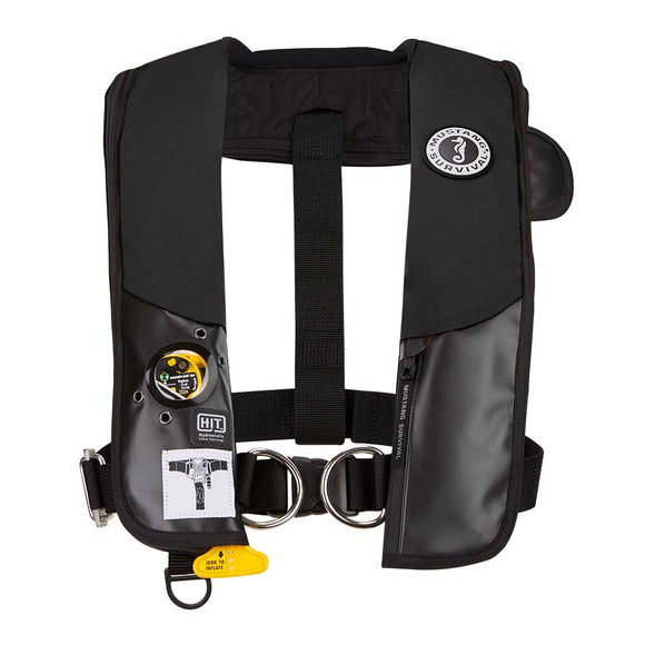 Mustang HIT Hydrostatic Inflatable PFD w/Sailing Harness - Black - Automatic/Manual - Fishing Monsters