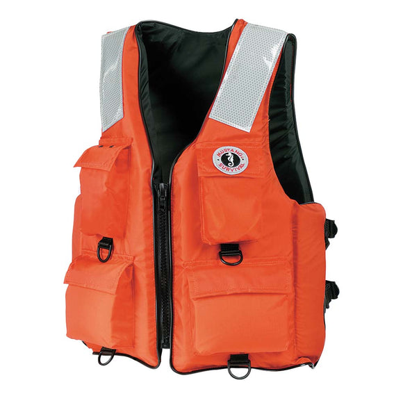 Mustang 4-Pocket Flotation Vest - Orange - XXXL - 7XL - Fishing Monsters