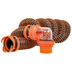 Camco RhinoEXTREME 15' Sewer Hose Kit w/Swivel Fitting 4 In 1 Elbow Caps - Fishing Monsters