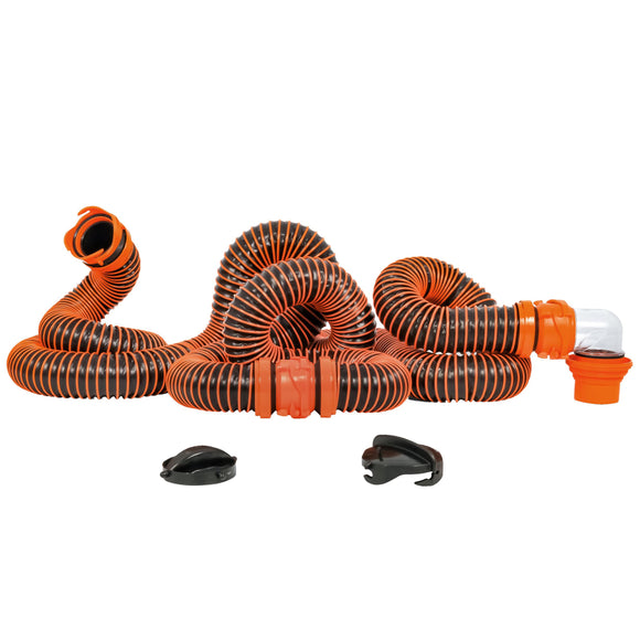 Camco RhinoEXTREME 20' Sewer Hose Kit w/4 In 1 Elbow Caps - Fishing Monsters