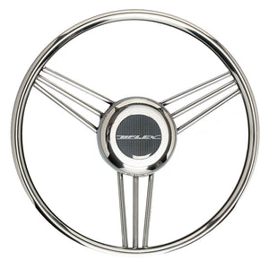 Uflex V27 13.8" Steering Wheel - Stainless Steel Grip & Spokes - Fishing Monsters