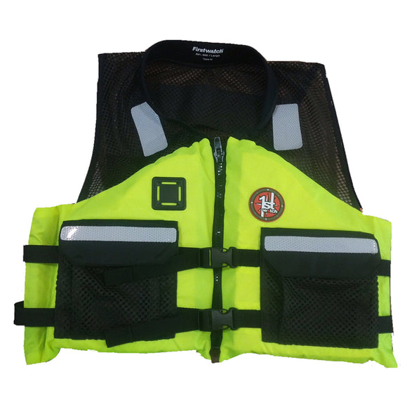 First Watch AV-5001 Crew Vest - Hi-Vis Yellow - Small to Medium - Fishing Monsters