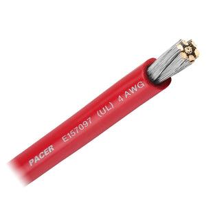 Pacer Red 4 AWG Battery Cable - Sold By The Foot - Fishing Monsters