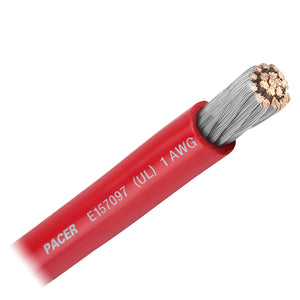 Pacer Red 1 AWG Battery Cable - Sold By The Foot - Fishing Monsters