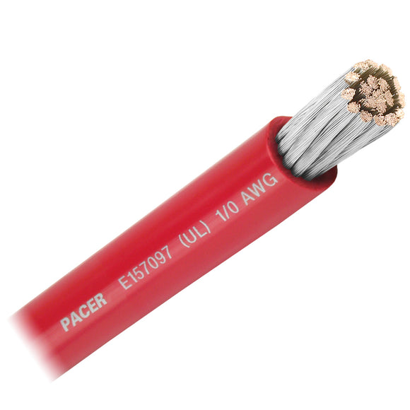 Pacer Red 1/0 AWG Battery Cable - Sold By The Foot - Fishing Monsters