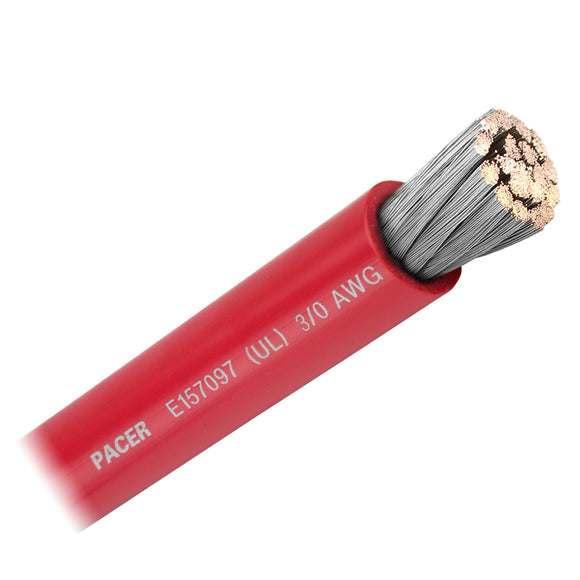 Pacer Red 3/0 AWG Battery Cable - Sold By The Foot - Fishing Monsters