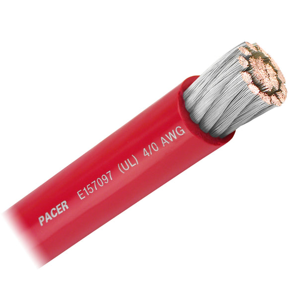 Pacer Red 4/0 AWG Battery Cable - Sold By The Foot