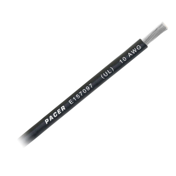 Pacer Black 10 AWG Battery Cable - Sold By The Foot - Fishing Monsters