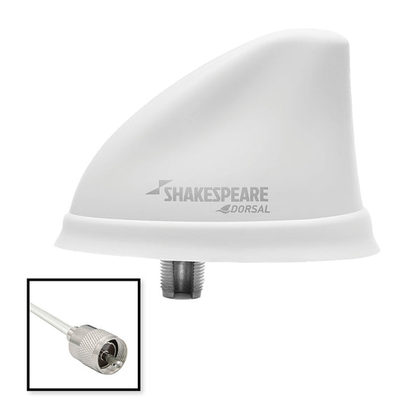 Shakespeare Dorsal Antenna White Low Profile 26' RGB Cable w/PL-259 - Fishing Monsters