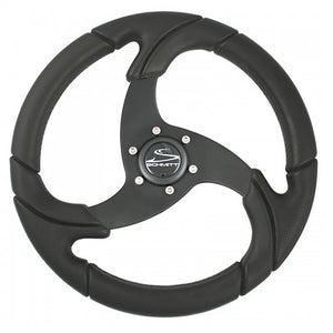 Schmitt Marine Folletto 14.2" Wheel - Black Polyurethane - 3/4" Tapered Shaft w/Black Center Cap - Fishing Monsters