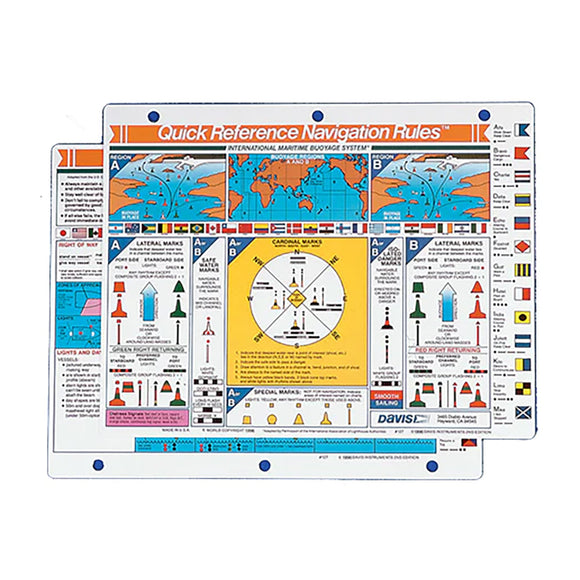 Davis Quick Reference International Navigation Rules Card - Fishing Monsters