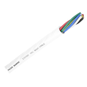 Pacer Round 6 Conductor Cable - 100' - 16/6 AWG - Black, Brown, Red, Green, Blue & White - Fishing Monsters