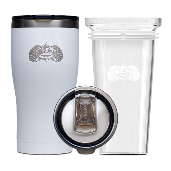 Toadfish Non-Tipping 20oz Tumbler - White - Fishing Monsters